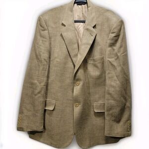 Baroni E Thomas Blazer‎ Mens 48R Wool Silk Linen Plaid Sports Coat